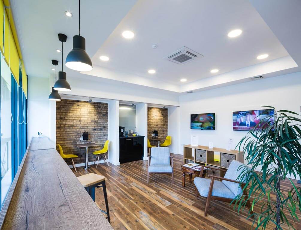 The relaxed waiting area at Buttercup